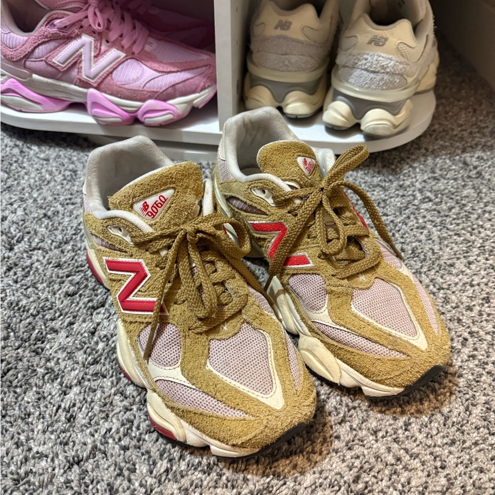 New Balance Brown and Red Athletic Shoes